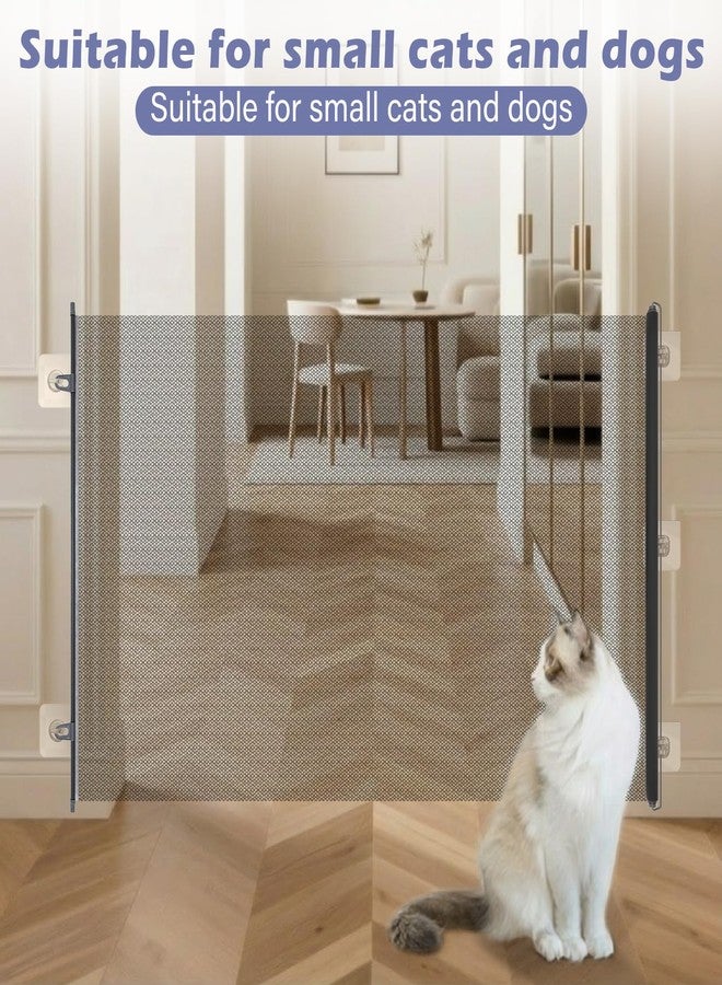 BrightRow Retractable Dog Gate No Drilling Screen Dog Mesh Gate for House Doorways Stairs Safety 30 x 70 Inches Large for Pets Easy Install Anywhere Portable Adjustable with 5 Hanging Hooks Indoor - Image 3